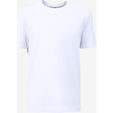 Fabrika Beyaz Erkek Bisiklet Yaka Relaxed T-Shirt F4SM-TST 2847