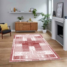Viyana Home Dijital Baskılı Kaymaz Taban Yıkanabilir Jüt-Hasır Desen Mutfak Salon Halısı, V-Jüt-11-Kırmızı,