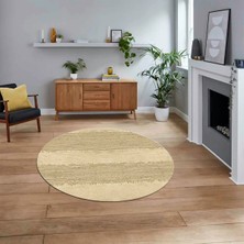 Viyana Home Dijital Baskılı Kaymaz Yıkanabilir Yuvarlak Jüt-Hasır Desen Mutfak Salon Halısı, V-Y-Jüt-13-Krem,