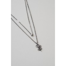 So CHIC Mekanik Çark ve Kılıç  65 Cm Gümüş Erkek Kolye