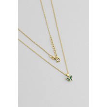 So CHIC Minimal Kelebek 18 Ayar Sarı Altın Kaplama 45 Cm Gümüş Kolye