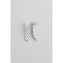 So CHIC Emphasis 18 Ayar Beyaz Altın Kaplama Gümüş Tasarım Küpe