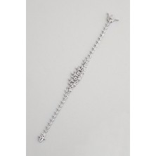 So CHIC Bahar Çiçekleri 18 Ayar Beyaz Altın Kaplama Gümüş Tasarım Bileklik