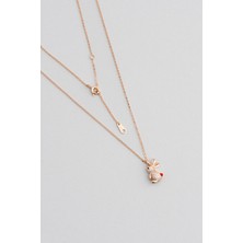 So CHIC Happy Bunny 18 Ayar Rose Altın Kaplama 48 cm Gümüş Minimal Kolye