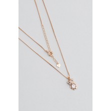 So CHIC Sevlimli Ayıcık 18 Ayar Rose Altın Kaplama 45 Cm Gümüş Kolye