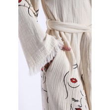 Semteks Siluet Müslin Kimono&kaftan Bornoz, Gizli Torba Cepli