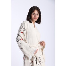 Semteks Siluet Müslin Kimono&kaftan Bornoz, Gizli Torba Cepli