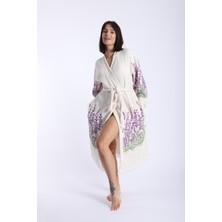 Semteks Cepli 2 Kat Müslin Kumaşdan Pamuklu Peştemal Bornoz Kimono Kaftan, Torba Gizli Cepli