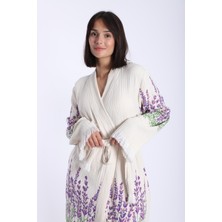 Semteks Cepli 2 Kat Müslin Kumaşdan Pamuklu Peştemal Bornoz Kimono Kaftan, Torba Gizli Cepli