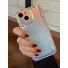 Paladyum Case iPhone 15 Uyumlu Zigzaglı Dalgalı Hologram Puf Kılıf