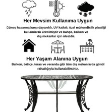 Ceritti Ferforje Görünümlü Oval Bahçe Masası, Bahçe, Balkon ve Dış Mekanda Kullanılabilir, 2 Yıl Garantili, Plastik Tek Oval Siyah Masa