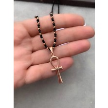 Shamanic Wisdom Rose Gold Hematit Ankh Kolye