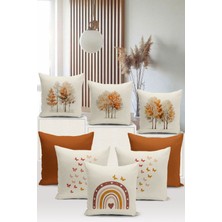Flower/vintage Serisi Çift Tarafı Dijital Baskılı  8'li Kırlent Kılıfı Seti  (Cushion Cover Set)
