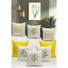 Flower/vintage Serisi Çift Tarafı Dijital Baskılı  8'li Kırlent Kılıfı Seti  (Cushion Cover Set)