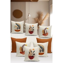 Minimalist Serisi Çift Tarafı Dijital Baskılı  8'li Kırlent Kılıfı Seti  (Minimalist Cover Set)