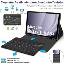 M.TK Moveteck Samsung Galaxy Tab A9 Plus 11 Inç Kalem Bölmeli Klavye Kılıfı SM-X210