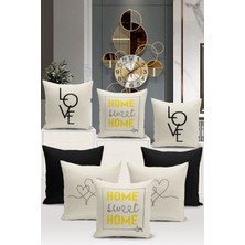 Flower/vintage Serisi Çift Tarafı Dijital Baskılı  8'li Kırlent Kılıfı Seti  (Cushion Cover Set)