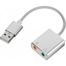 TezMax 2 In1 USB Den Mikrofon ve Kulaklık 3.5 mm Jack Aux Çevirici 7.1 Kanal Dönüştürücü Aparat