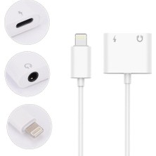 TezMax iPhone iPad Uyumlu Lightning Kulaklık Şarj Çevirici Dönüştürücü Adaptör Aux Kablosu