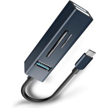 TezMax 3 In1 USB Otg Type-C ve USB 3.0 Uçlu Pc Notebook Uyumlu Mikro Sd Tf Kart Okuyucu Adaptör