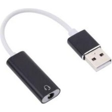 TezMax Mikrofonlu Kulaklık USB Çevirici USB Ses Kartı 7.1 Tek Girişli USB Ses Kartı Aux Dönüştürücü