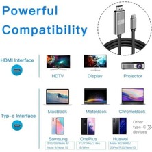 TezMax Type-C To 4K Ultra Full Hd Hdmı Usb-C Tak Çalıştır Donma Yapmaz 2 Metre Görüntü Aktarım Kablosu