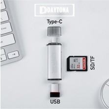 TezMax Type-C To USB 3.0 Flash Otg Veri Aktarım Sd Tf Tak Çalıştır Kart Okuyucu Çevirici.