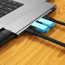 TezMax 7 In 1 Çift Type-C To USB Hdmı Sd Tf Macbook Için Port Çoklayıcı Adaptör Çevirici Aparat