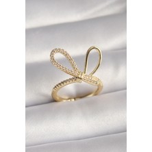 Style Of Carmen Gold Renk Zirkon Taşlı Düğüm Model Kadın Yüzük