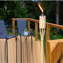 Kuzey Oyuncak 3 Pcs 90 cm Bamboo Torch 3 Adet 90 cm Bambu Meşale Bahçe Aydınlatma Işığı Kır Düğünü Kortej Işıkları