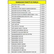 Marketcidenal Ramazan Erzak Yardım Paketi Kumanya Kolisi 25 Parça