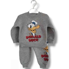 Asil Öztürk Baby & Kids Kız Erkek Bebek Çocuk Unisex Alt Üst Eşofman Takımı Kışlık 3 Ip Şardonlu Donald Duck Model