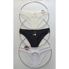 Papatya Kadın Külot Brazilian Dantel ve Tül 3Adet Karışık Set Eastern 0X0242