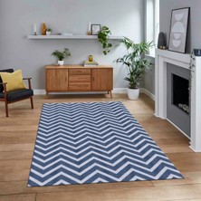 Viyana Home Dijital Baskılı Kaymaz Taban Yıkanabilir Modern Yolluk Mutfak Salon Halısı, V-MODERN-102-MAVİ,