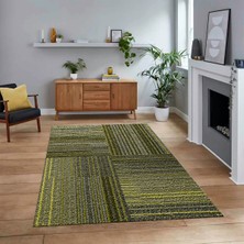 Viyana Home Dijital Baskılı Kaymaz Taban Yıkanabilir Modern Yolluk Mutfak Salon Halısı, V-Modern-34-Yeşil,