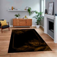 Viyana Home Dijital Baskılı Kaymaz Taban Yıkanabilir Modern Yolluk Mutfak Salon Halısı, V-Modern-26-Kahve,