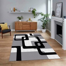 Viyana Home Dijital Baskılı Kaymaz Taban Yıkanabilir Modern Yolluk Mutfak Salon Halısı, V-Modern-40-Beyaz,
