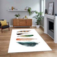 Viyana Home Dijital Baskılı Kaymaz Taban Yıkanabilir Modern Yolluk Mutfak Salon Halısı, V-MODERN-114-BEYAZ,