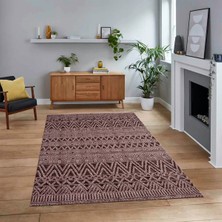 Viyana Home Dijital Baskılı Kaymaz Taban Yıkanabilir Modern Yolluk Mutfak Salon Halısı, V-Modern-86-Bordo,