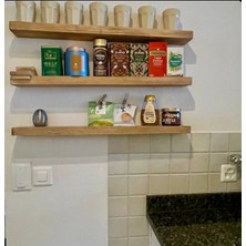 Yggdrasil Home Decor Dekoratif Doğal Ahşap   2'li  Takım 40x15x4 cm  (Gizli Aparatlı Raf)