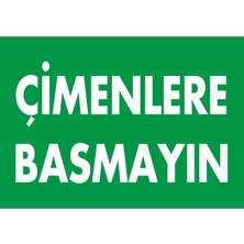 ChicArt Design Studio Çimlere Basmayın Pvc Plakalı Uyarı Levhası Dekota Dijital Uv Sticker 35X25