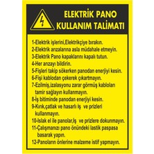 ChicArt Design Studio Elektrik Pano Kullanım Talimatı Dijital Uv Folyo Baskı Uyarı Etiket Yapıştırma Sticker 25X35 cm