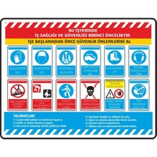 ChicArt Design Studio Iş Sağlığı ve Güvenliği Dijital Uv Folyo Baskı Uyarı Etiket Yapıştırma Sticker 17.5X12.5