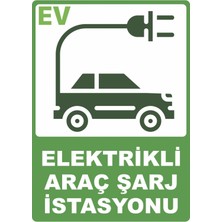 ChicArt Design Studio Elektrikli Araç Şarj Istasyonu Dijital Uv Folyo Yapışkan Baskı Uyarı Etiket  Sticker 12.5X17.5