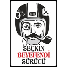 ChicArt Design Studio Seçkin Beyefendi Sürücü Dijital Uv Folyo Yapışkanlı Baskı Uyarı Etiket  Sticker 12.5X17.5