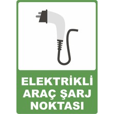 ChicArt Design Studio Elektrikli Araç Şarj Noktası Dijital Uv Folyo Yapışkan Baskı Uyarı Etiket Yapıştırma Sticker 25 x 35