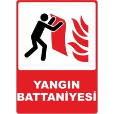 ChicArt Design Studio Yangın Battaniyesi Pvc Plakalı Uyarı Levhası Dekota Dijital Uv Baskı Yapışkanlı 12.5X17.5