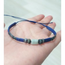 Funny Takı Amazonit ve Hematit Doğaltaşlı Unisex Tila Bileklik