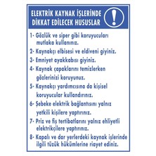 ChicArt Design Studio Elektrik Kaynak Işlerinde Dikkat Dijital Uv Folyo Baskı Uyarı Etiket Yapıştırma Sticker 25X35 cm