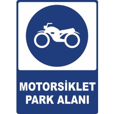 ChicArt Design Studio Motorsiklet Park Alanı Dijital Uv Folyo Baskı Uyarı Etiket Yapıştırma Sticker 25X35